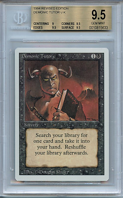 MTG Revised Demonic Tutor BGS 9.5 Gem Mint Magic Card MTG Revised Demonic Tutor BGS 9.5 Gem Mint Magic Card