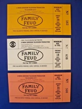 FAMILY FEUD Starring RAY COMBS 3 Original 1992 -93 Tickets CBS TV HOLLYWOOD