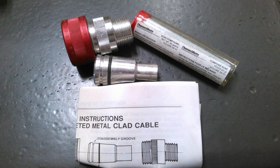 T&B 4-075-008; 3/4" JACKETED METAL CLAD CABLE CONNECTOR KIT, TYPE MC ...
