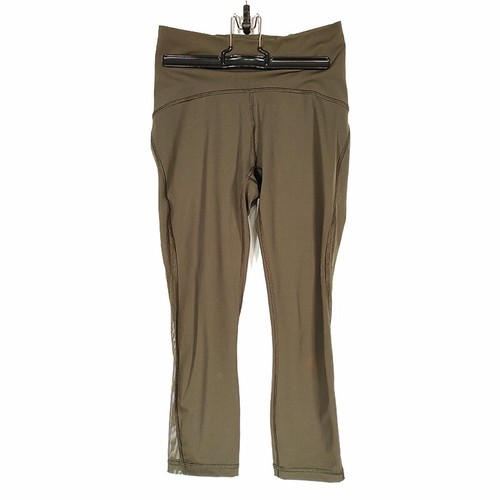 Lululemon Leggings Wunder Under Capri Crop Green 4 Mesh Mid Rise 21