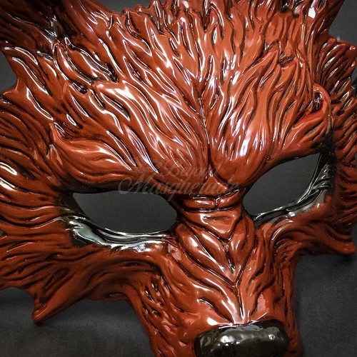 Red Wolf Animal Masquerade Mask for Men Halloween Costume - Picture 2 of 3