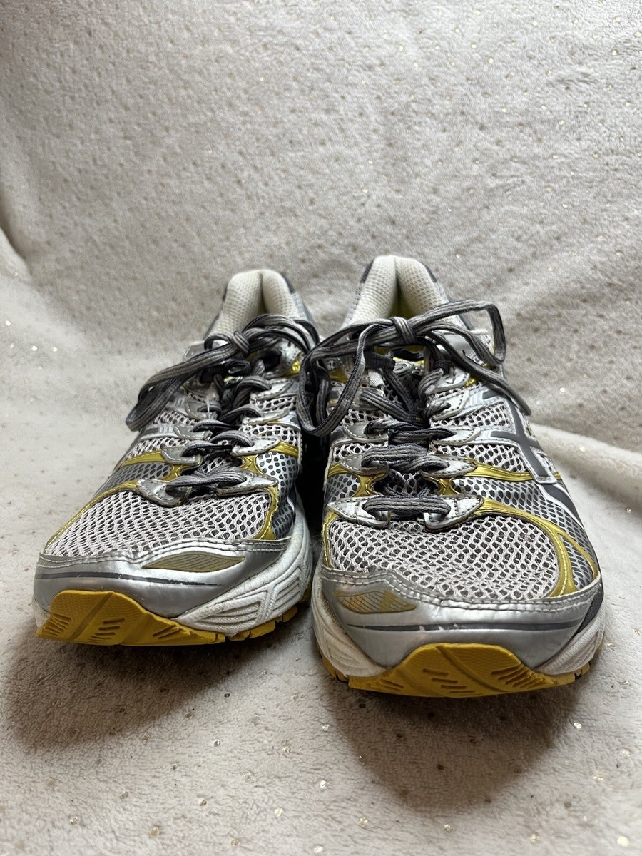 Asics Women's Running Shoe Size 7.5 Yellow/Gray/White T1A9N