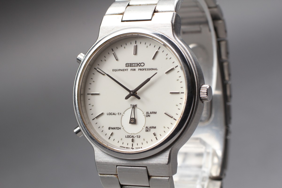Vintage 1988 N MINT Seiko Business Timing 8M11-7000 Round