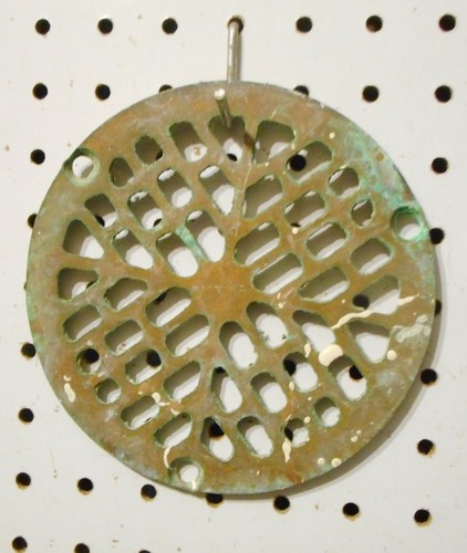 VINTAGE MESSINGGUSS FLACHE BODENABLAUFABDECKUNG 3/16 X 5 15/16 ZOLL TROPFENFÖRMIG - Bild 2 von 3