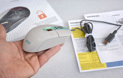 VINTAGE USB ID MOUSE SIEMENS FINGERABDRUCK FÜR WINDOWS 98 NT 2000 MAUS MIT KUGEL - Bild 2 von 3