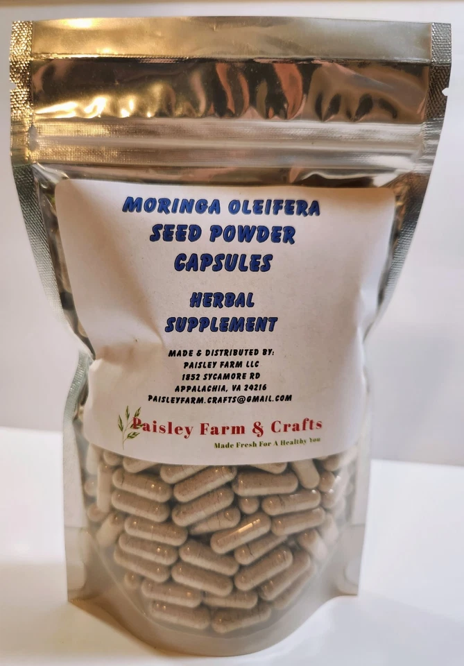 Cápsula de semilla de moringa y raíz de jengibre de hoja triple paquete Foto 4 de 4