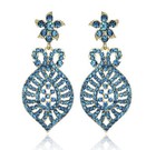Daisy Teal Austrian Crystal Rhinestone Chandelier Dangle Earrings Studs E118t