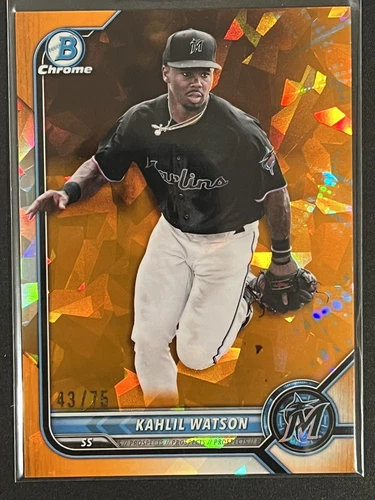 2022 Bowman Chrome Sapphire Khalil Watson Orange /75 Prospect Marlins BCP-211 🔥