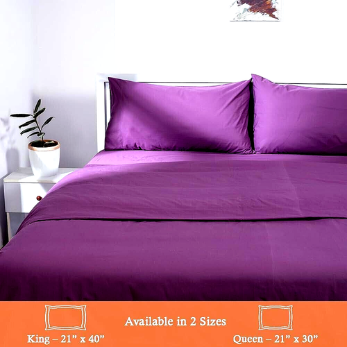 **ATELIER** SET OF 2 {KING SIZE}"DARK LAVENDAR" PILLOW CASES 400 THRD ct. (BNWT) - Picture 5 of 5