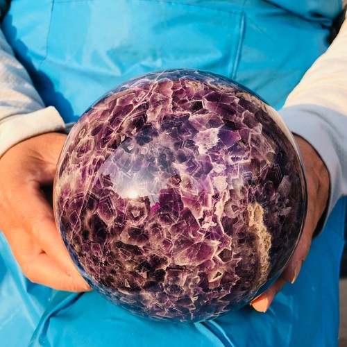 5.76LB Natural Dreamy Amethyst ball Quartz crystal Sphere Crystal Healing 302 - Picture 4 of 16