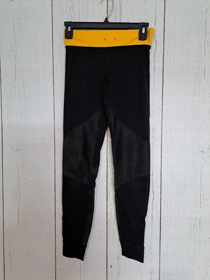victoria-secret-vs love pink yellow mesh gym leggings
