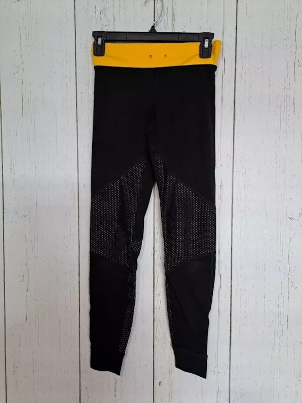 victoria-secret-vs love pink yellow mesh gym leggings