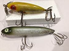 Vintage Heddon Zara Silver Glitter-wounded  Spook Rare Gold Eye crankbait lure