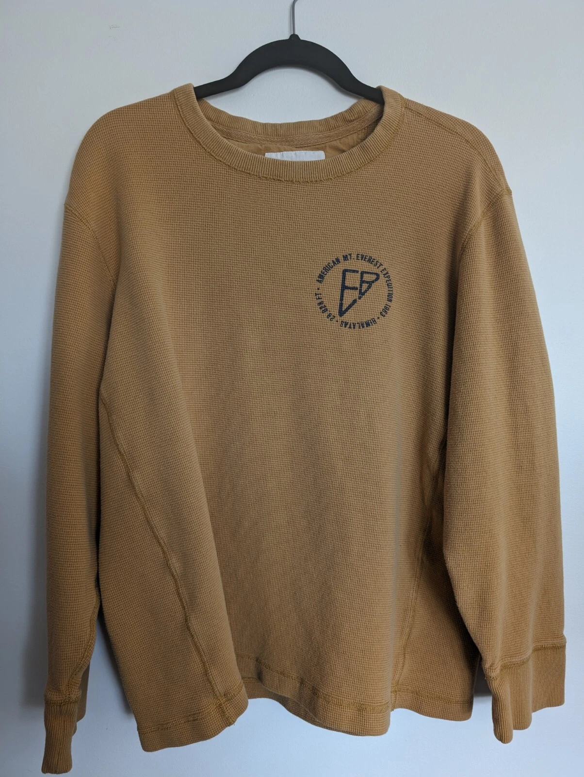 Vintage Eddie Bauer Long Sleeve Men Shirt Waffle Henley Original Outdoors XL