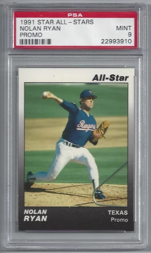 PSA 9 MINT pop 5 Nolan Ryan Texas Rangers HOF 1991 Star Company All Star PROMO