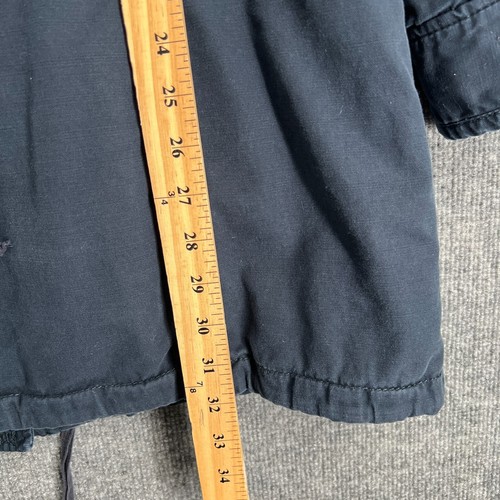 Abercrombie & Fitch Parka Womens Large Navy Sherpa Lined Canvas Hooded Y2K Logo - Picture 12 of 13