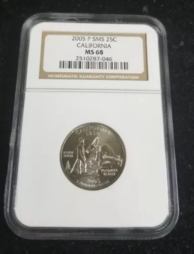 2005 P 25c State of California Quarter NGC MS 68 SMS 