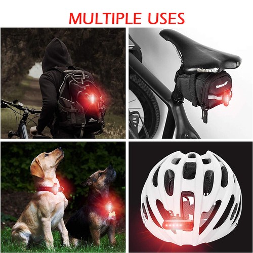 Paquete de 2 luces traseras LED recargables para bicicleta luces traseras de advertencia de seguridad para casco - Imagen 7 de 9