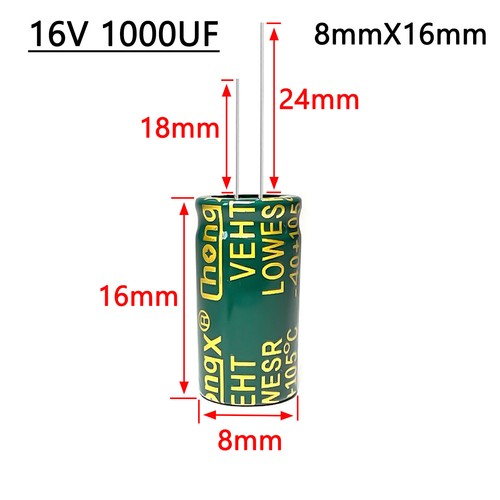 Selección de condensador electrolítico ELKO 1μF - 22000μF/ 6V - 50V Elkos Radial 105°C - Imagen 41 de 153