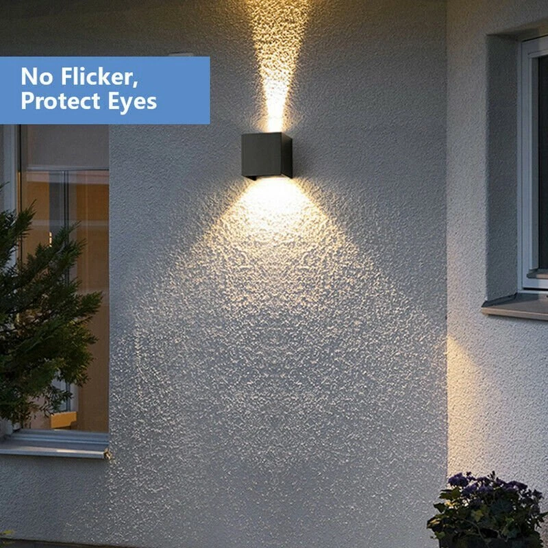 12W Cube Würfel LED Wandleuchte Warm Wandlampe Up Down außen/innen Strahler IP65 - Bild 2 von 4
