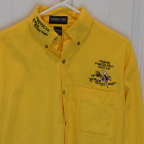 Jonathan Corey "Prescott Frontier Days Rodeo" Yellow Embrodery Shirt. Men's L - Picture 5 of 6