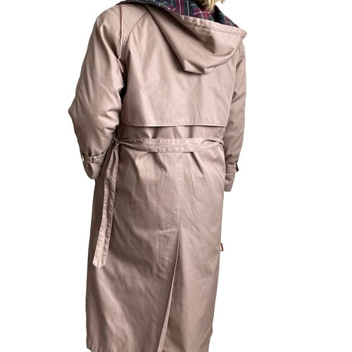 Gabardina vintage para mujer años 90 Eddie Bauer beige lana forrada a cuadros plumón de ganso - Imagen 5 de 13