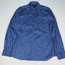Marc Anthony Men’s XL Shirt Slim Fit Blue Button Up Long Sleeve Cotton Preppy