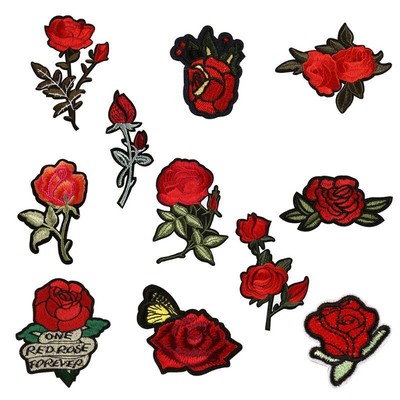 11PCS Flower Patches Applique Embroidered Iron on Patch for Clothes Accessor`es 11PCS Flower Patches Applique Embroidered Iron on Patch for Clothes Accessor`es