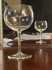 Balloon Style Crystal Clear Wine Glass 6.75” Tall