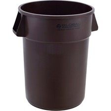 Global Industrial Plastic Trash Can 44 Gallon Brown