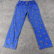 Polo Ralph Lauren Pajama Pants Mens M Blue Polo Bear Flannel Sleepwear STAIN