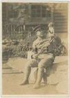 Original Japanese Army Photo Imperial Guards Troop with Monkey 1940's S40
