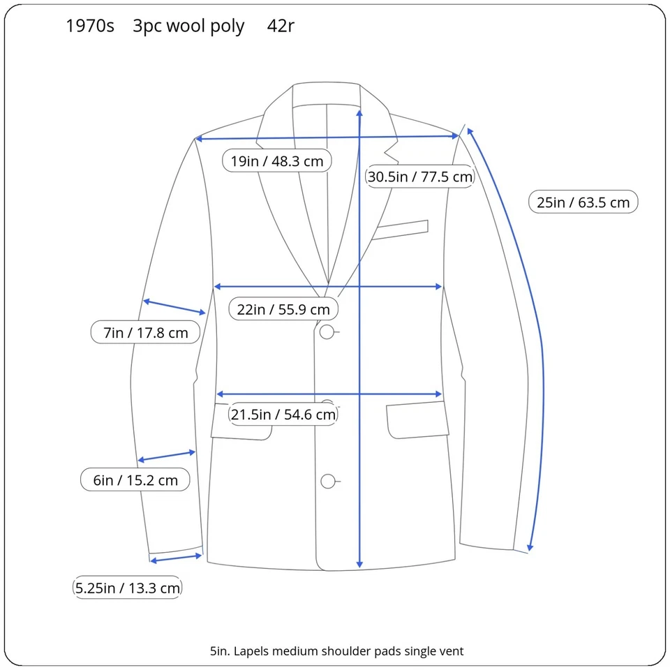 1970s 3 Piece Suit 42r 34x33 Flare Leg Wide Lapel Checked - Image 2 of 4