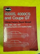 Audi 4000s 4000cs Coupe Gt Official Factory Repair Manual 1984-87 Including