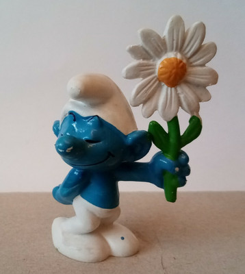 Peyo Schlumpf Original Schleich Bully 20076 Rendevous, mit weißer Blume