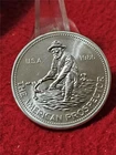 1986 1 TROY OZ 999.0 FINE SILVER ROUND ENGELHARD AMERICAN PROSPECTOR     #T3130