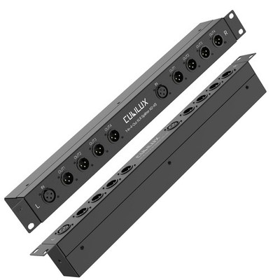XLR Splitter 1 auf 4   1U 19'' Rack XLR Verteiler Getrennte L/R für Studio & Live