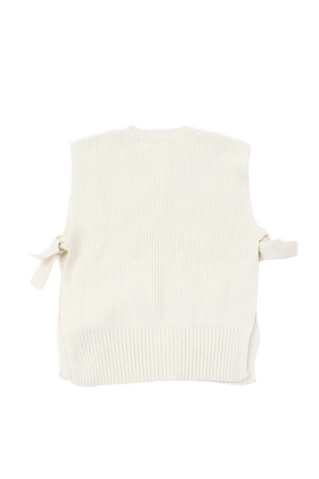 Zara Childrens Girls Sleeveless Tie Sides Shell Sweater White Size 5 - Image 2 of 4