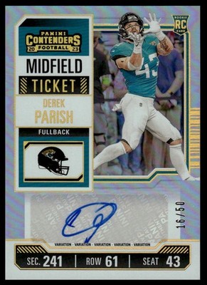 2023 Panini Contenders #179 Derek Parish Midfield Ticket #/50