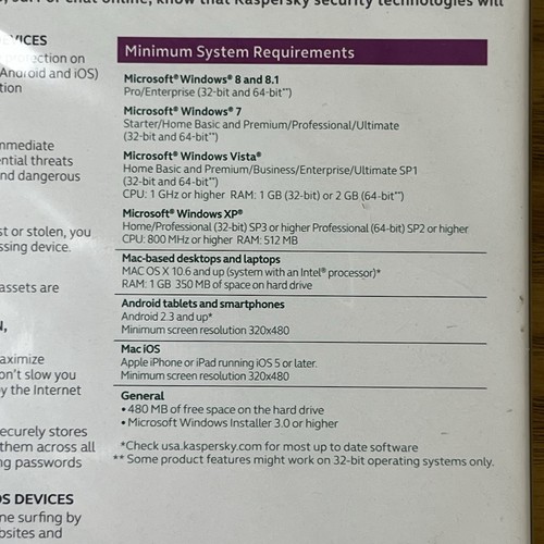 Kaspers Internet Security Premium Protection 3 Devices 2014 Sealed MAC iOS & PCs - Picture 3 of 5