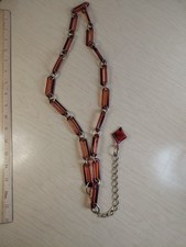 Vintage Plastic Tortoise Shell Chain Link Belt - 36-40"