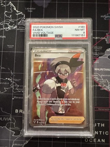 Bea (Full Art) 180/185 Swsh04: Vivid Voltage Holo Pokemon Card Graded Slab PSA 8