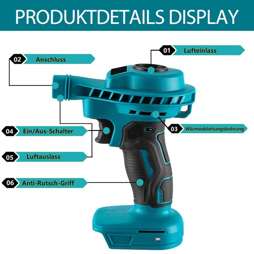 Luftpumpe Staubgebläse Bläser Staubbläser Elektro Air Duster Für Makita 18V-Akku - Bild 3 von 13