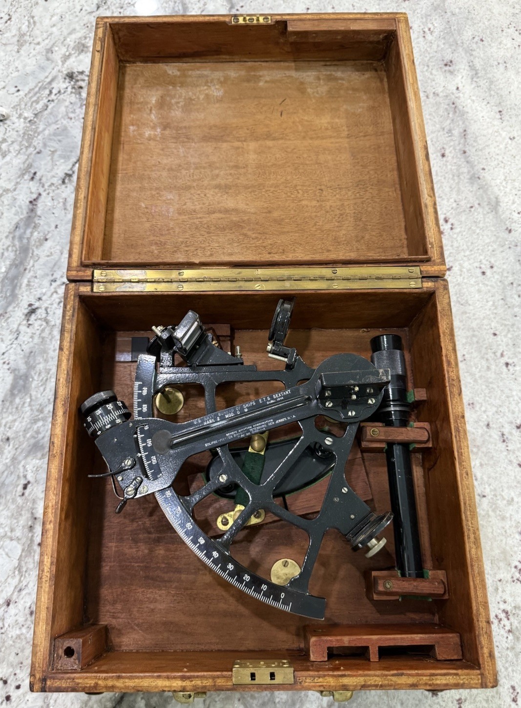 WWII 1944 Nautical Maritime Ship's Navagational ETS Sextant BENDIX NAVY