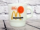 NICE! Vintage 1970s McDonalds Milk Glass Coffee Mug Good Morning Anchor Hocking