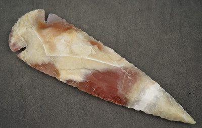 Awesome Pattern 5.1'' Flint Spearhead Point Knife Blade Arrowhead I-696