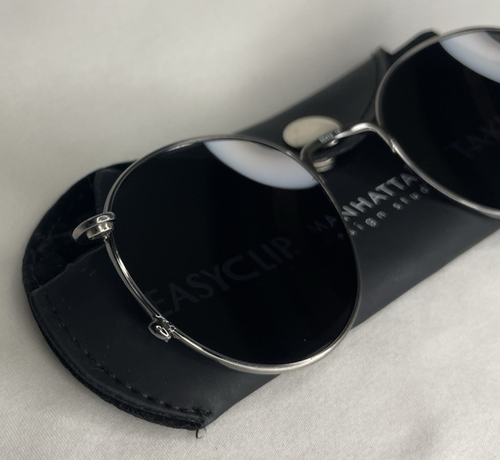 Easyclip Takumi Magnetic Black Lenses Silver Frame BlackEC412 15 Round w/ Case - Picture 7 of 9