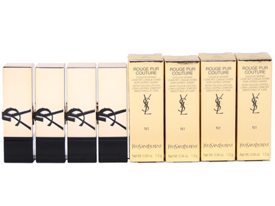 YSL YVES SAINT LAURENT ROUGE PUR COUTURE N1 BEIGE TRENCH .04oz x 4 MINI LIPSTICK