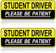 2pcs Student Driver Magnet for Car, Reflective and Weather-Resis Color: Yellow