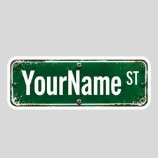 Custom Name, sticker, Bubble lettering, purple, Name, Street sign, street